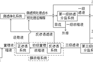 由盐湖卤水多级纳滤分盐生产提锂母液的全膜分离方法