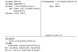 评估锂二次电池的寿命和安全性的方法