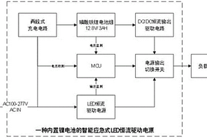 内置锂电池的智能应急式LED恒流驱动电源