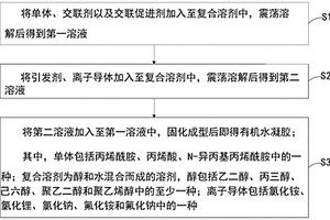 抗冻锁水性能可调节的有机水凝胶及其制备方法和应用