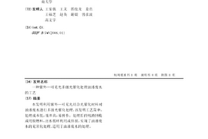 紫外—可见光多级光催化处理油漆废水的工艺