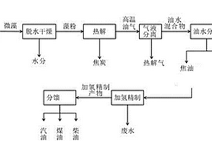微藻全组分热解联产汽油、煤油和柴油的系统及其方法