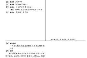 用石棉尾矿酸浸渣制备硅质多孔材料的方法