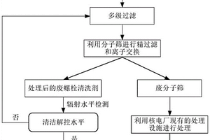 分子筛处理核电厂放射性废螺栓清洗剂的方法及装置