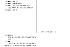 含氮、磷、钾、镁等养分化学合成缓释肥制备方法