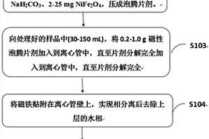 磁性泡腾片、磁性泡腾片辅助分散固相微萃取方法、重金属检测方法及应用