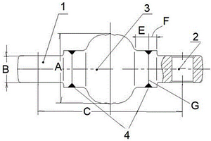 分段组合推力杆球铰芯轴制作方法及推力杆球铰芯轴