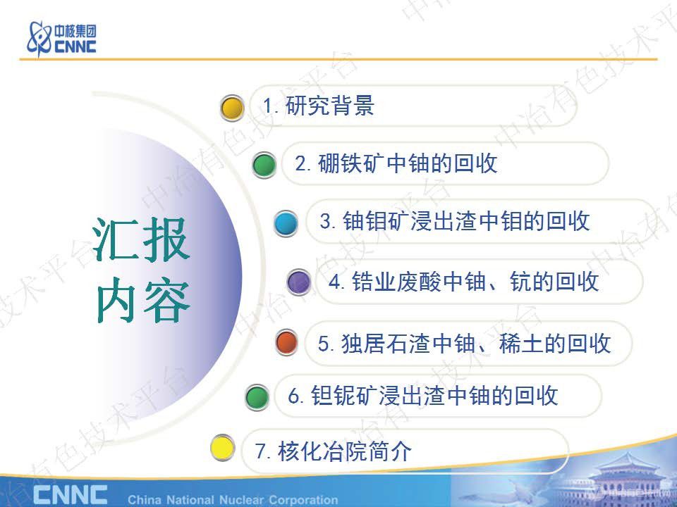 放射性固废中铀等有价组分综合回收技术研究