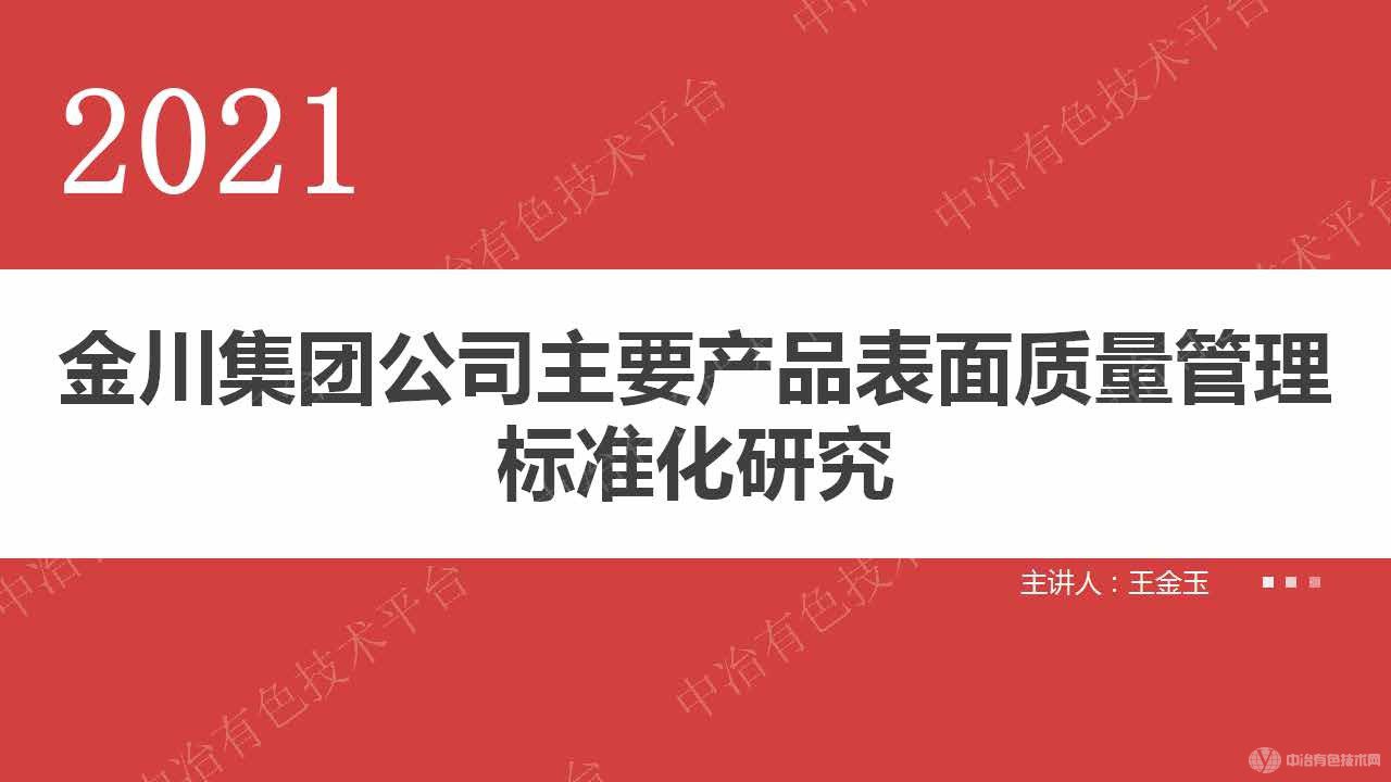 金川集团公司主要产品表面质量管理标准化研究