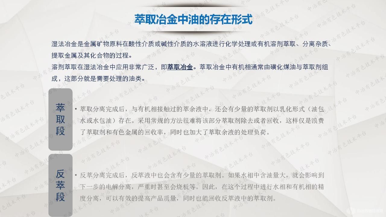 关于湿法冶金有机相回收的一些问题分析