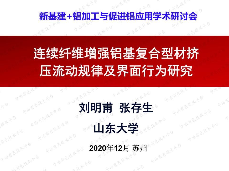 连续纤维增强铝基复合型材挤压流动规律及界面行为研究