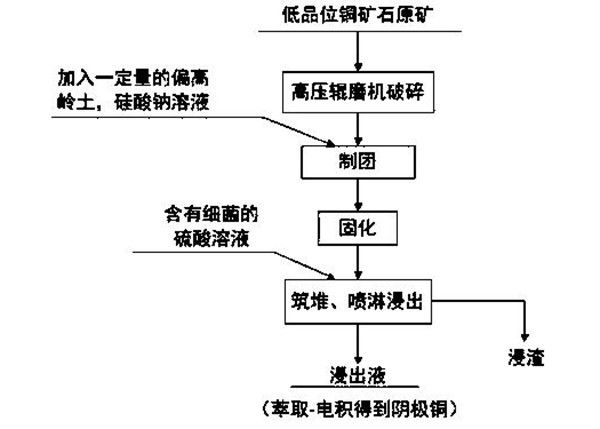 基于高压辊磨机粉碎的低品位铜矿石制团-生物堆浸工艺