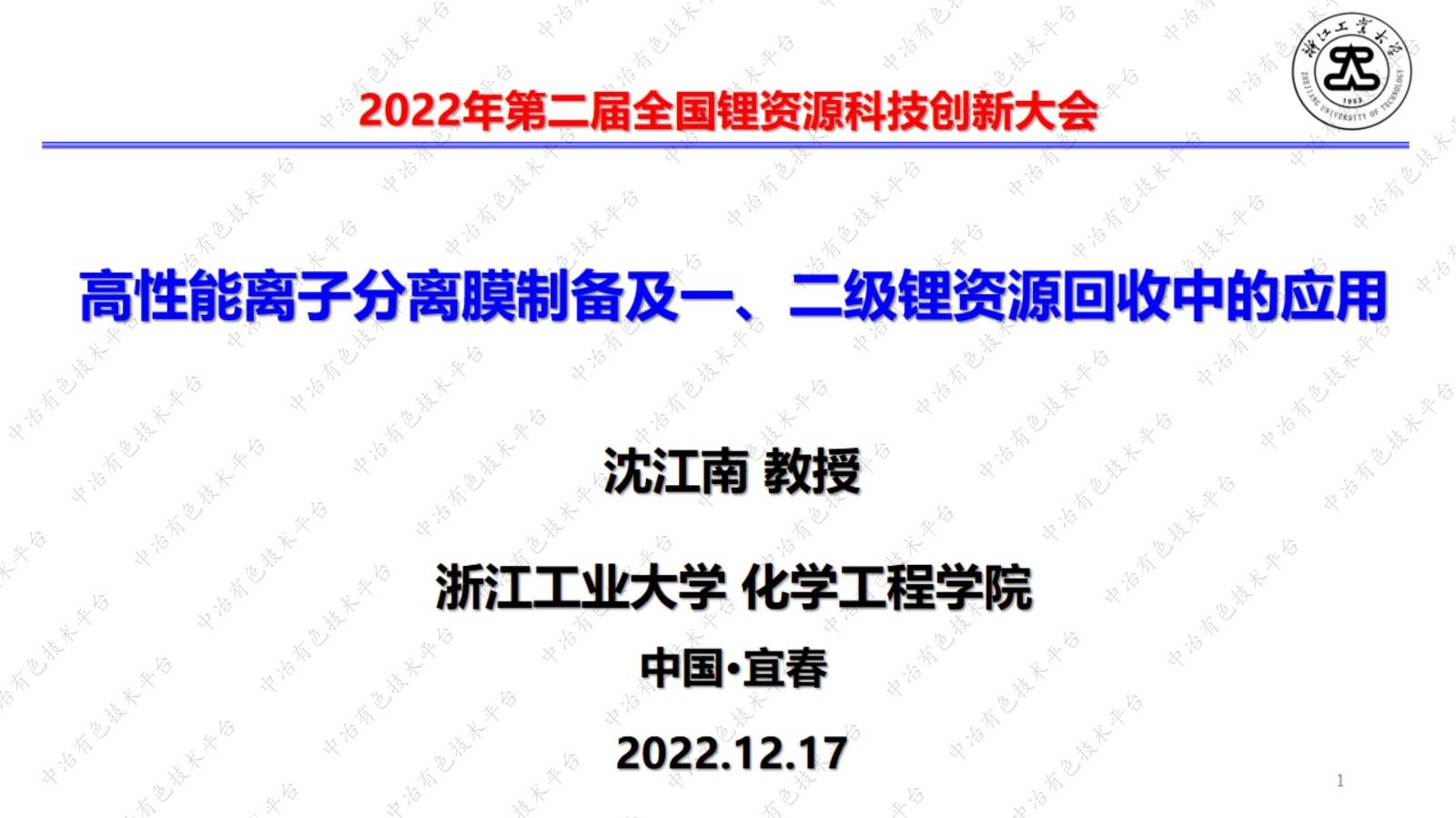 高性能离子分离膜制备及一、二级锂资源回收中的应用