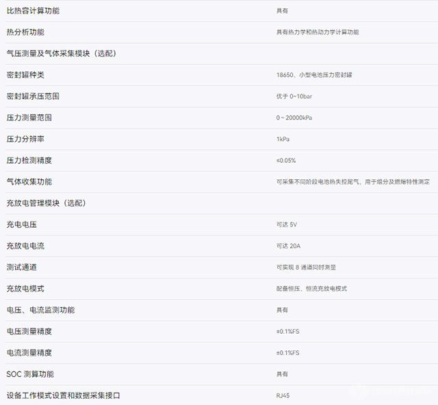 小型电池绝热量热仪-参数
