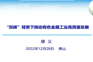 “双碳”背景下推动有色金属工业高质量发展--康义