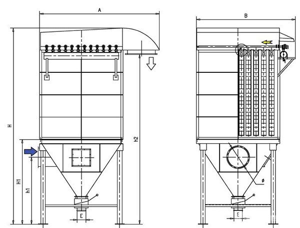 MC脉冲袋式除尘器工作原理 MC脉冲袋式除尘器工作原理