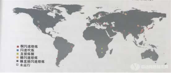 奥图泰闪速熔炼技术在全球应用情况