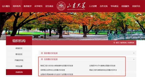 山东大学全国重点实验室