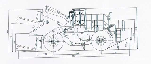 32吨矿山叉车外形尺寸图