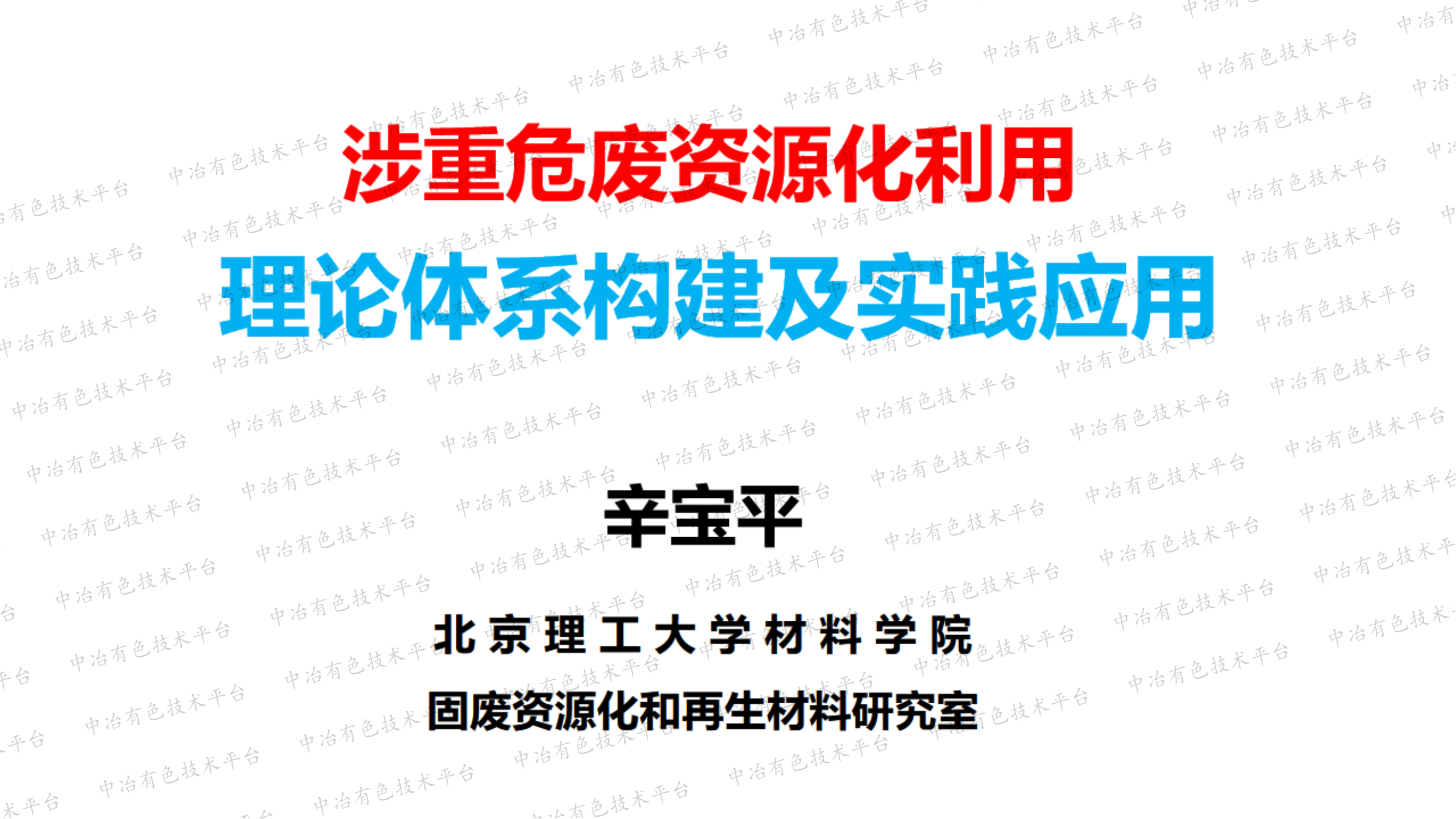 涉重危废资源化利用理论体系构建及实践应用