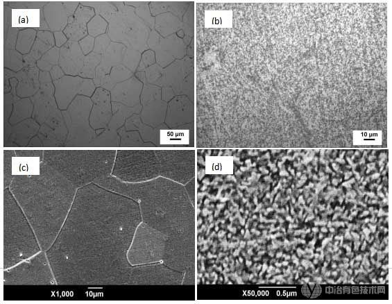 合金固溶时效后显微组织