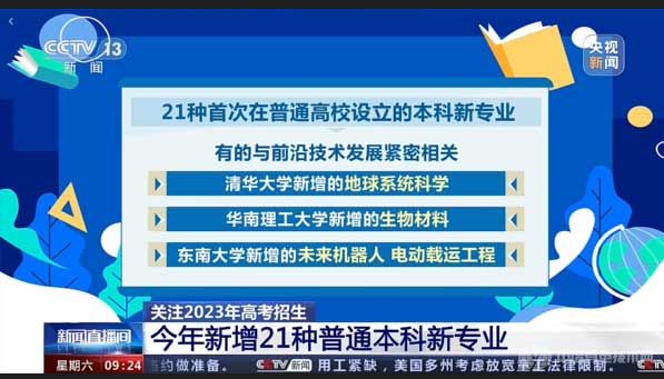 2023年新增21种普通本科新专业