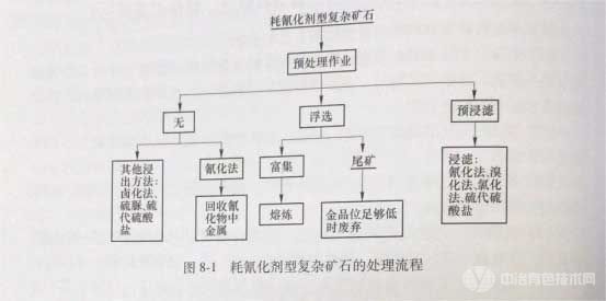 耗氰化剂型复杂矿石的处理流程