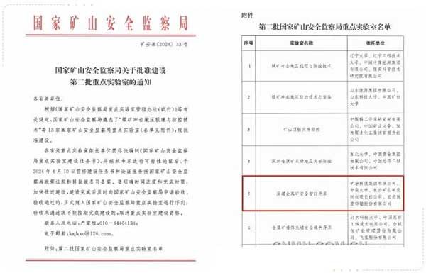 国家矿山安全监察局关于批准建设第二批重点实验室的通知