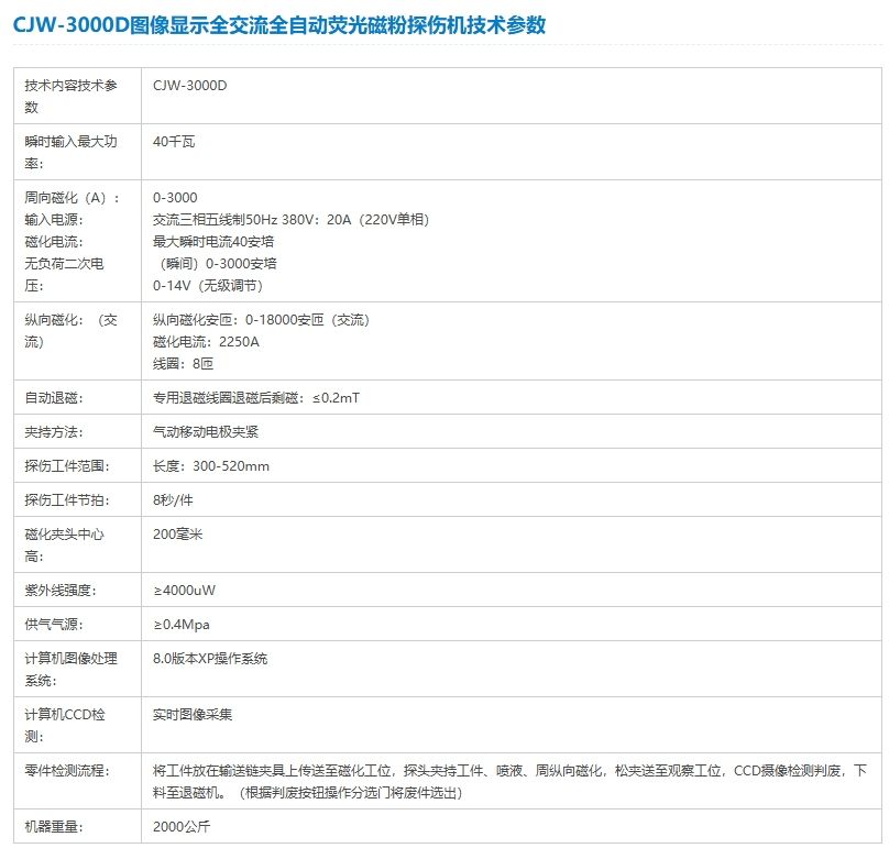 CJW-3000D图像显示全交流全自动荧光磁粉探伤机