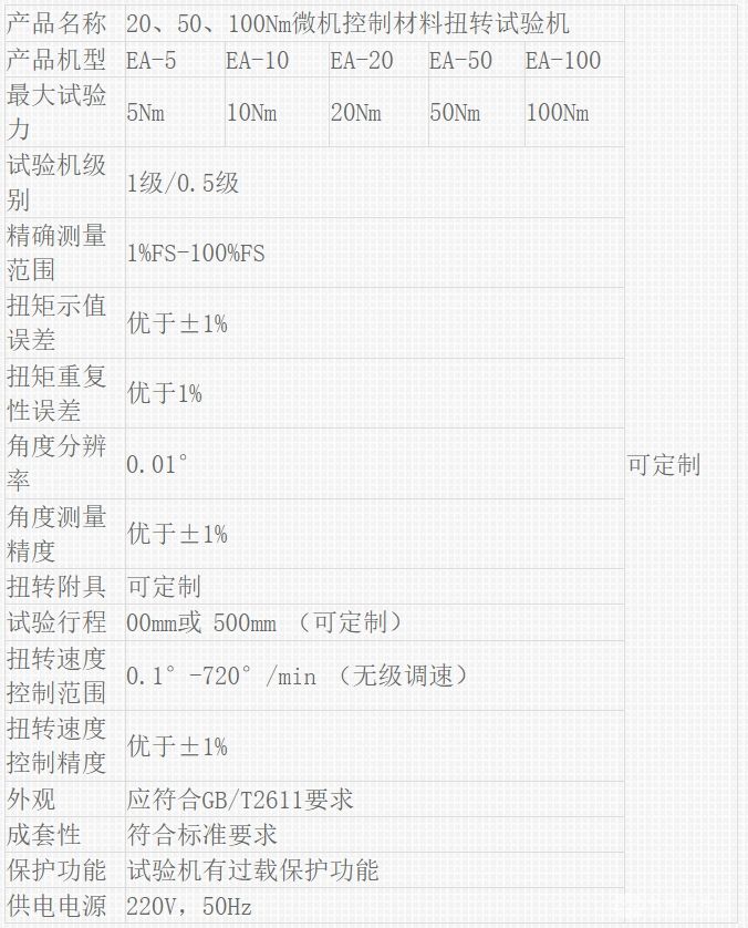 20-100N.m微机控制材料扭转试验机