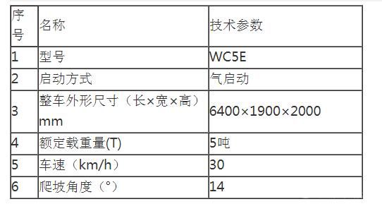 无轨胶轮车技术参数