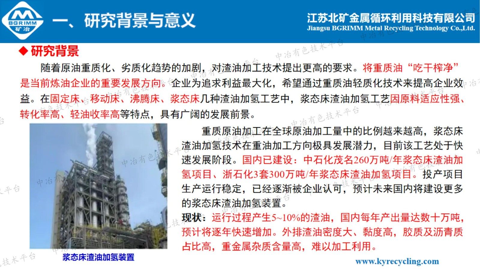 浆态床加氢设备外排油渣中钼和钒的回收工艺研究
