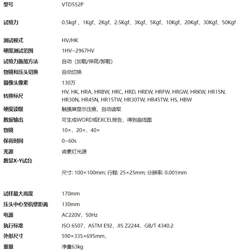 VTD552P智能化数显维氏硬度计