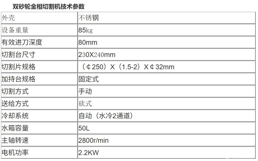 双砂轮金相切割机