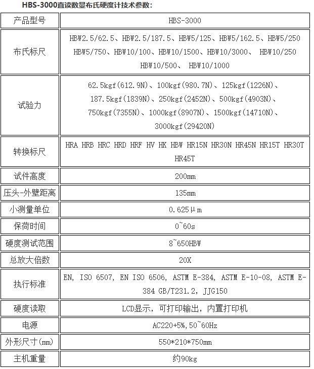 HBS-3000直读数显布氏硬度计