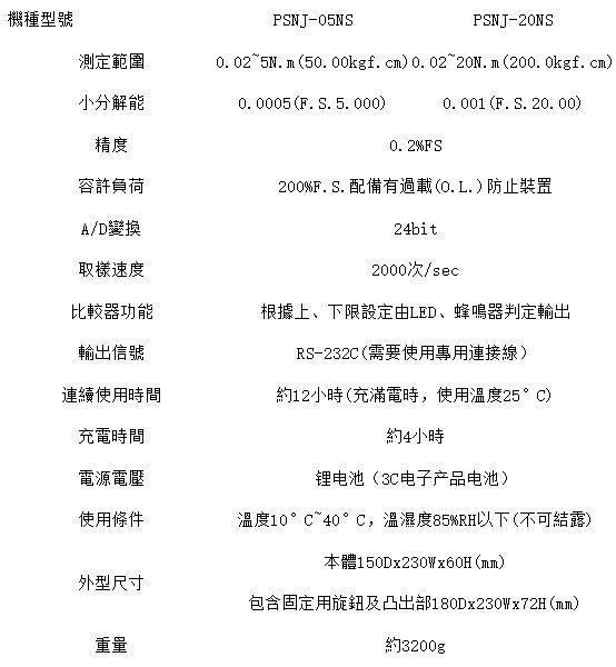 扭力校正儀 PSNJ-20NS