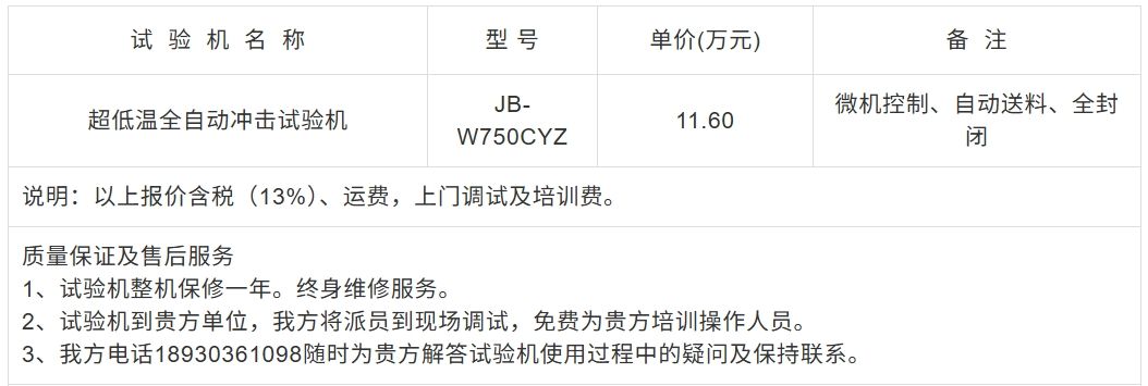 750J超低温全自动冲击试验机
