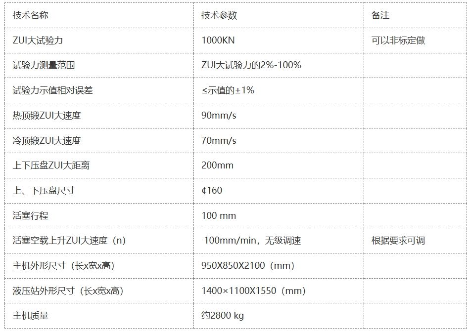 1000KN快速顶锻试验机
