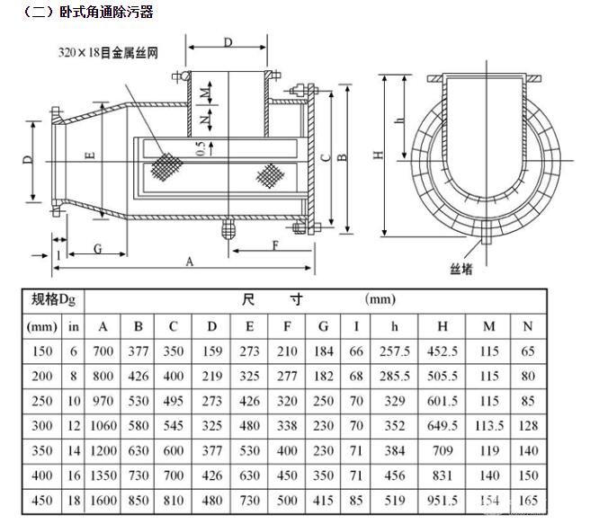 卧式直通除污器
